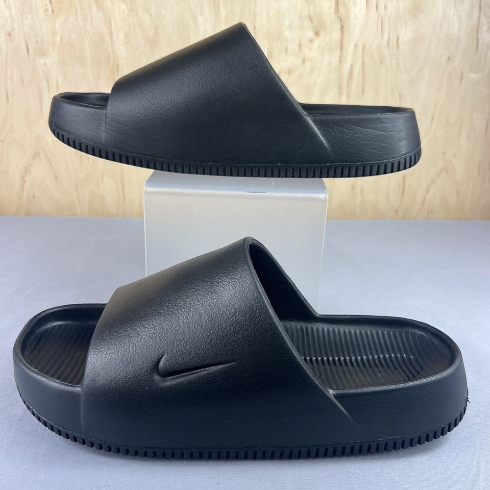 Nike Calm Slides Mens 9 Womens 10 Black Casual Lifestyle Lightweight Sandals